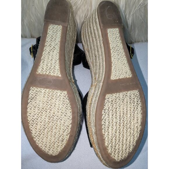 Lauren Ralph Lauren Sz 9B KEARA Shoes Patent Leather Wedge Platform Sandals - Picture 7 of 7